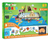 Puzzle Realitate Augmentată cu activități &icirc;n Limba Engleză: Harta Lumii cu Steaguri și Capitale Mapology World - ***