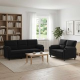 Cumpara ieftin Set de canapea 2 pcs Negru Catifea