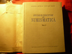 Studii si Cercetari Numismatice vol.1 - Ed. Academiei RPR 1957 ,496 pag foto