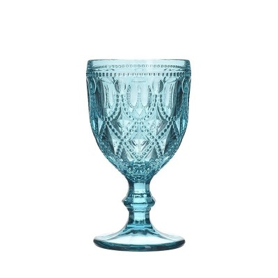 Set 6 pahare decor Blue cu picior foto