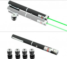 Laser pointer verde 500 mW, cu 5 capete foto