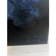Green and Purple Universe &ndash; pictură abstractă contemporană, acril pe p&acirc;nză
