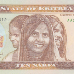 Bancnota Eritrea 10 Nafka 2012 - P11 UNC
