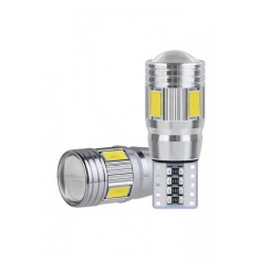 set 2 Leduri T10 w5w lupa, canbus 12v, alb 6000k