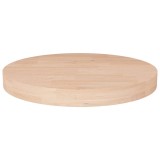 Cumpara ieftin Blat de masa rotund, &Oslash;50x4 cm, lemn masiv stejar netratat