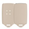 Husa Cheie Auto kwmobile pentru Renault/Dacia 4 Butoane - Keyless Go, Silicon, Crem, 48035.16