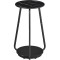 VASAGLE Masuta rotunda tip noptiera, blat din sticla si raft inferior din PAL, cadru metalic, 30x30x55 cm, negru Household NewTrend