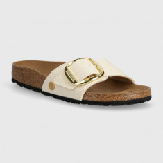 Birkenstock papuci Madrid Big Buckle femei, culoarea bej, 1026721