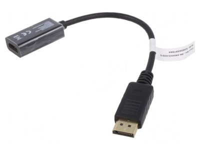 Adaptor DisplayPort la HDMI, 0.2m, Negru foto