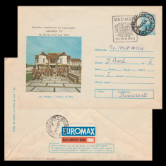 Romania - Plic intreg postal + vigneta Expozitia filatelica EUROMAX 1974