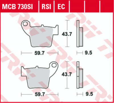 Placute frana spate Honda CR CRF 125-500 2000-2014 foto