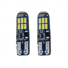 Set 2 x Becuri auto LED 15 SMD, T10, 5W, Canbus