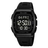 Ceas Digital Barbati SKMEI 2441 Negru , Functii Multiple, Design Sport, Afisaj LED, Alarma, Rezistent la Apa 5ATM
