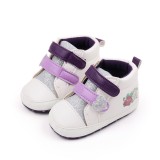 Ghetute albe cu argintiu si mov pentru fetite - Roses (Marime Disponibila: 3-6