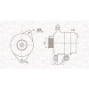 Alternator Mitsubishi L200 / Triton (Ka T, L200 / Triton (Kj , 2.5 DI-D (KA4T), 2.5 DI-D 4WD, fulie 65mm, MAGNETI MARELLI