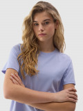 Tricou unicolor cu bumbac organic pentru femei - albastru