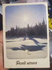 Vedere carte postala Praga Cehoslovacia, 1988, Vesele vanoce, circulata