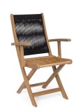 Cumpara ieftin Set 2 scaune gradina, terasa lemn acacia textil negru Danubio 51.5x61x90h