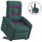 vidaXL Fotoliu rabatabil de masaj, cu ridicare, verde &icirc;nchis, textil 3303270