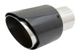 Ornament evacuare auto din carbon lucios si inox 304, inlet 6.1 cm