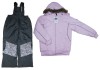 Costum Schi Copii Sandic Roz 152cm, Geaca+Pantaloni, Impermeabil, Vatuire 100g/m&sup2;, Polar, Gluga Puf, Ski Snowboard Iarna