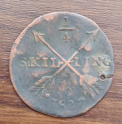 Moneda Suedia - 1/4 Skilling 1827 foto