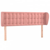 Tăblie de pat cu aripioare roz 147x23x78/88 cm catifea