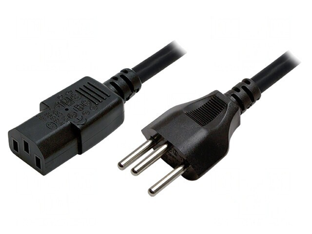 Cablu Alimentare Negru 1.8m IEC C13 SEV-1011 3x0.75mm2