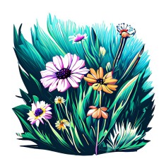 Sticker decorativ, Flori, Multicolor, 60 cm, 10284ST foto