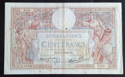 Franța, 100 Franci 1938. foto