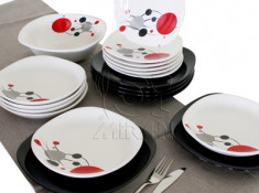 Set serviciu masa ceramica 19 piese DIVA BLACK Seramic foto