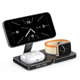 Incarcator Retea Wireless Blavec BQI-02 3in1, 15W, 1.67A, Negru