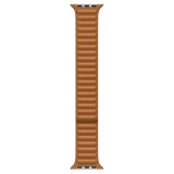 Curea model leather link, marca THD, pentru Apple Watch 45 mm seria 7 si seria 8, marime universala, culoarea maro deschis, golden brown