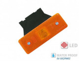 Lampa Laterala Galbena 4 LED 12V cu Suport, Dreptunghiulara 110x40mm, Universal, Semnalizare Auto, YP24