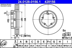 ATE 24.0128-0156.1 Disc frana