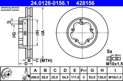 ATE 24.0128-0156.1 Disc frana foto