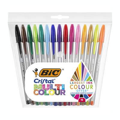 Set pix Bic Cristal Multicolour medium 15 culori/set foto