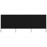 Paravan anti-vant cu 3 panouri, negru, 400 x 120 cm, textil GartenMobel Dekor, vidaXL