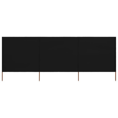 Paravan anti-vant cu 3 panouri, negru, 400 x 120 cm, textil GartenMobel Dekor foto