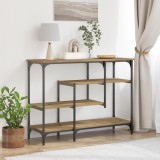 vidaXL Masă consolă, stejar artizanal, 100x35x75 cm, lemn și oțel