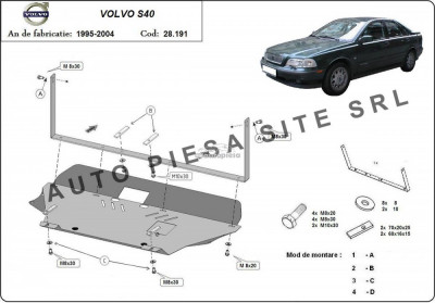 Scut metalic motor Volvo S40 fabricat in perioada 1995 - 2004 APS-28,191 foto