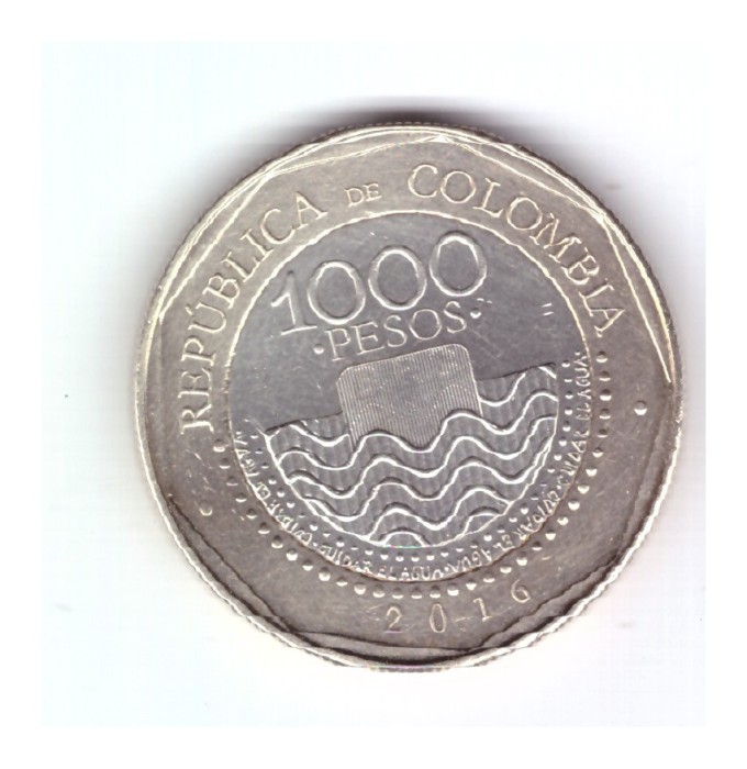 Moneda Columbia 1000 pesos 2016, stare foarte buna, curata