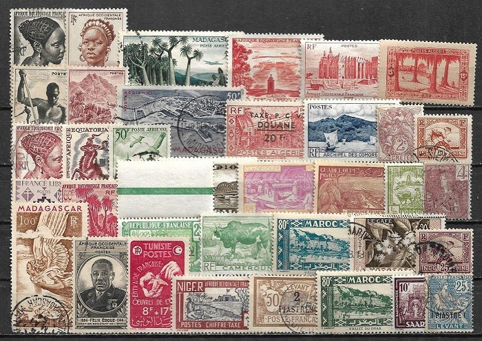 6020 - lot timbre colonii franceze