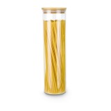 Borcan depozitare Rominox Longo, 1,4 L, pentru paste lungi, capac bambus, etansare