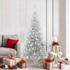 VidaXL Brad de Crăciun cu 300 LED cu suport Argintiu 180 cm PET 3396679