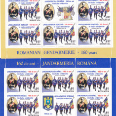România, LP 1860c/2010, Jandarmeria Română-160 de ani, 2 minicoli, MNH