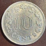 MALTA 10 CENTS 1972,Cupru-Nickel / 11,3 g./ 28,5 mm.