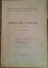 N. CARTOJAN-CERCETARI LITERARE-CAMARIANO-SPIRITUL FRANCEZ-VOL.IV {1941} foto