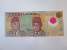 Rara! Indonezia 100000 Rupiah 1999 polymer foto