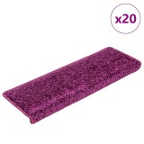 Cumpara ieftin Covorase pentru scari, 20 buc., 65x21x4 cm, violet, cu margini dreptunghiulare